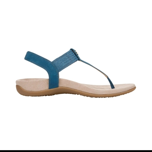 Vionic Brea Toe Post Slingback Sandal Celestial Teal Nubuck I9863L5403 - Picture 2 of 8